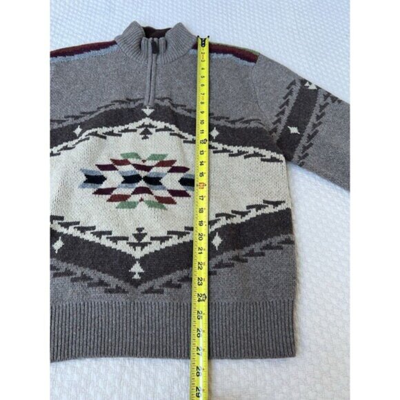 Pendleton Lambswool Aztec Navajo Southwestern Quarter Zip‎ Women’s Sweater Large - Picture 14 of 15
